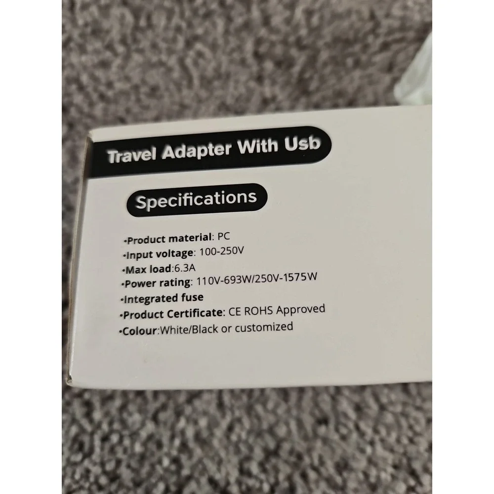 Travel Adapter With USB Green -NEW